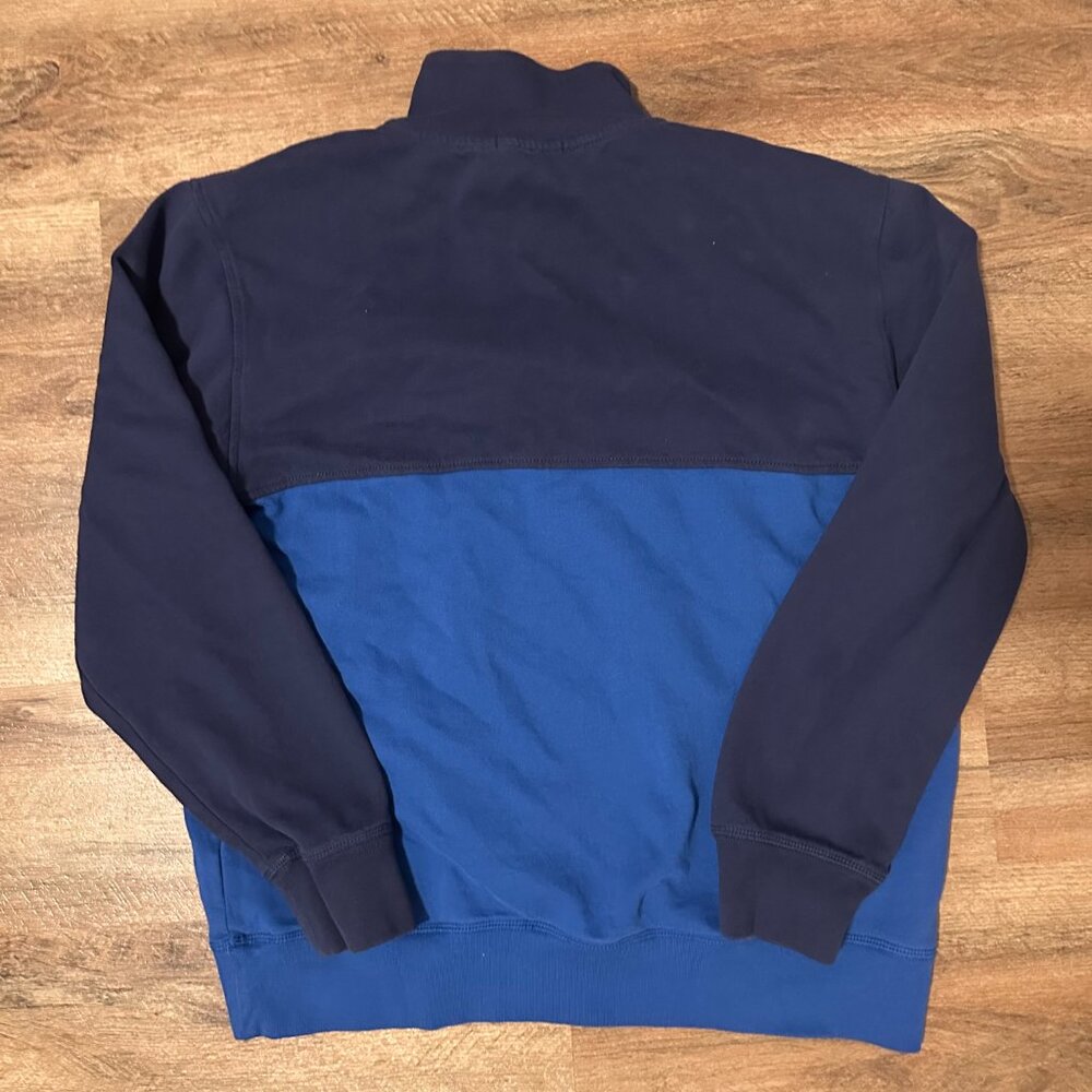 Nautica Turtleneck Sweater Mens Large Blue Two Tone Long Sleeve Polyester Fleece - Picture 2 of 8